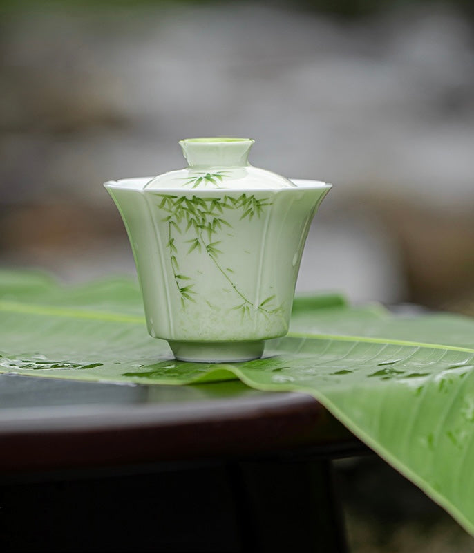 Premium Traditional Chinese Ceramic Gaiwan- Spring Flowers