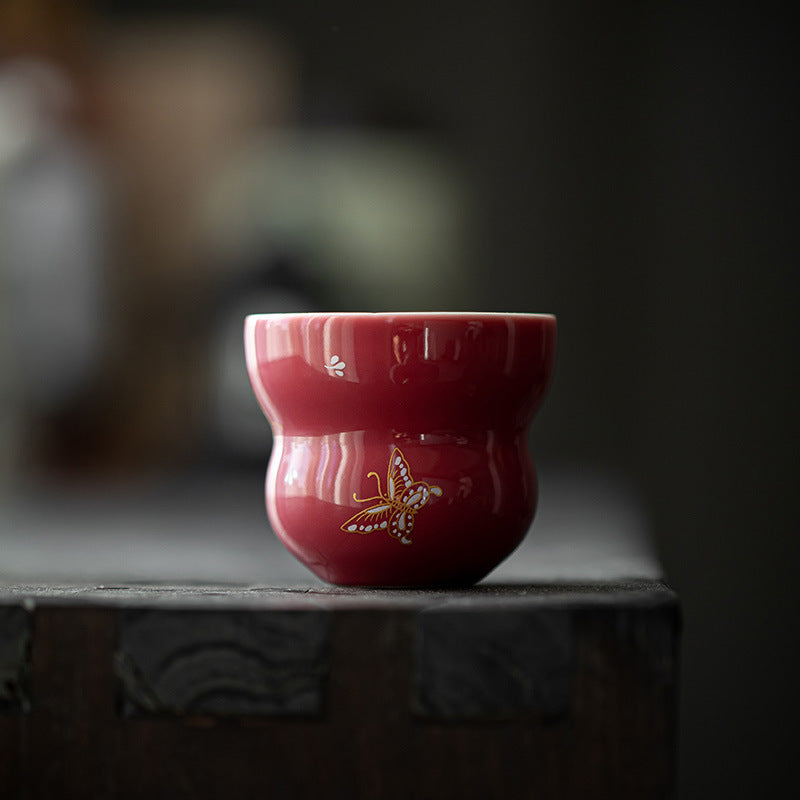 Premium Traditional Chinese Ceramic Gaiwan-Lang Hong (Red)