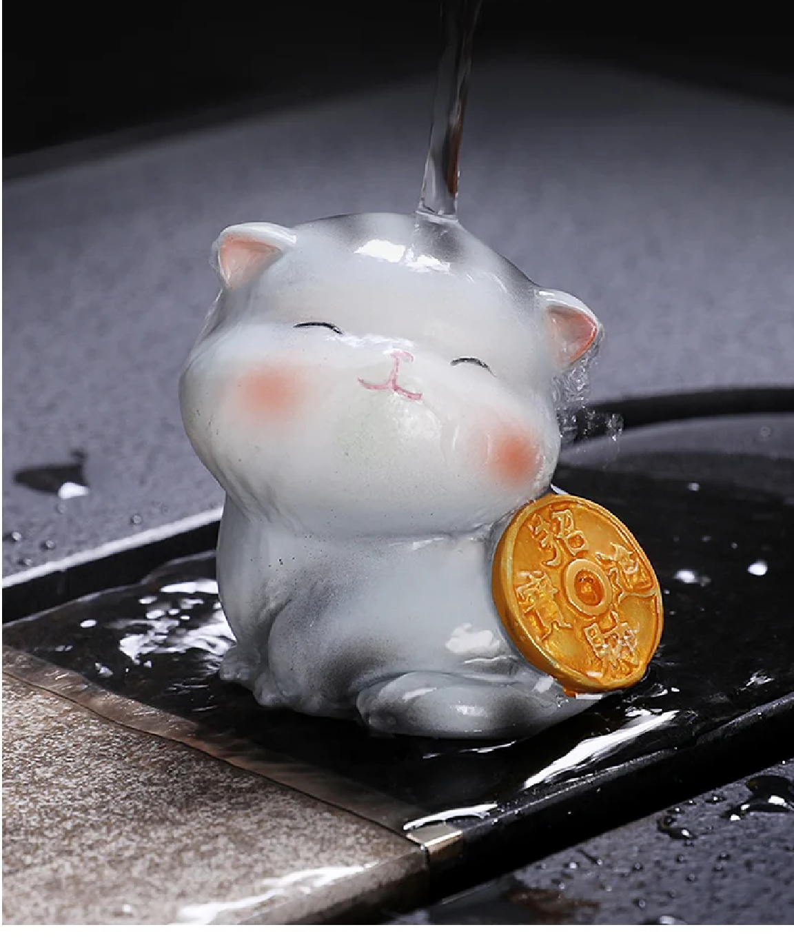 Mystic Whiskers: Color-Changing Cat Tea Pet