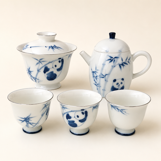 Artisan Ceramic Gaiwan - Panda collection