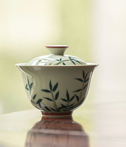 Artisan Ceramic Gaiwan - Bamboo collection