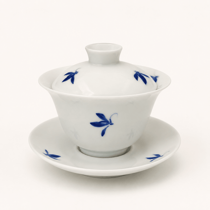 Orchid ceramic gaiwan tea cup