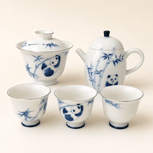 Artisan Ceramic Gaiwan - Panda collection