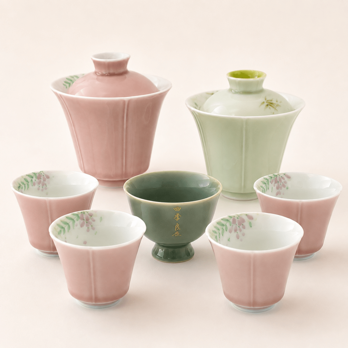 Floral gaiwan with spring flower design