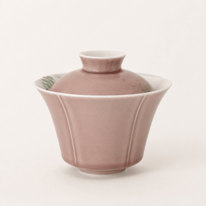 Ceramic floral gaiwan for loose leaf tea