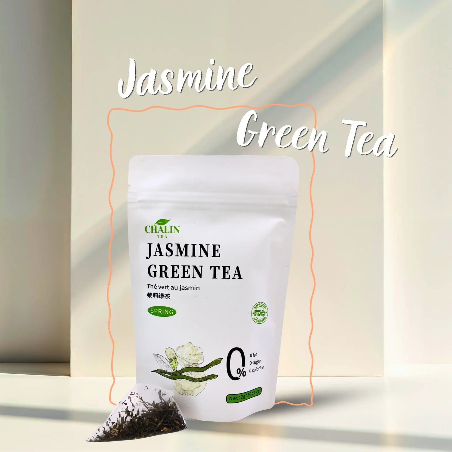 Jasmine Green Tea Bags made with premium Chinese green tea