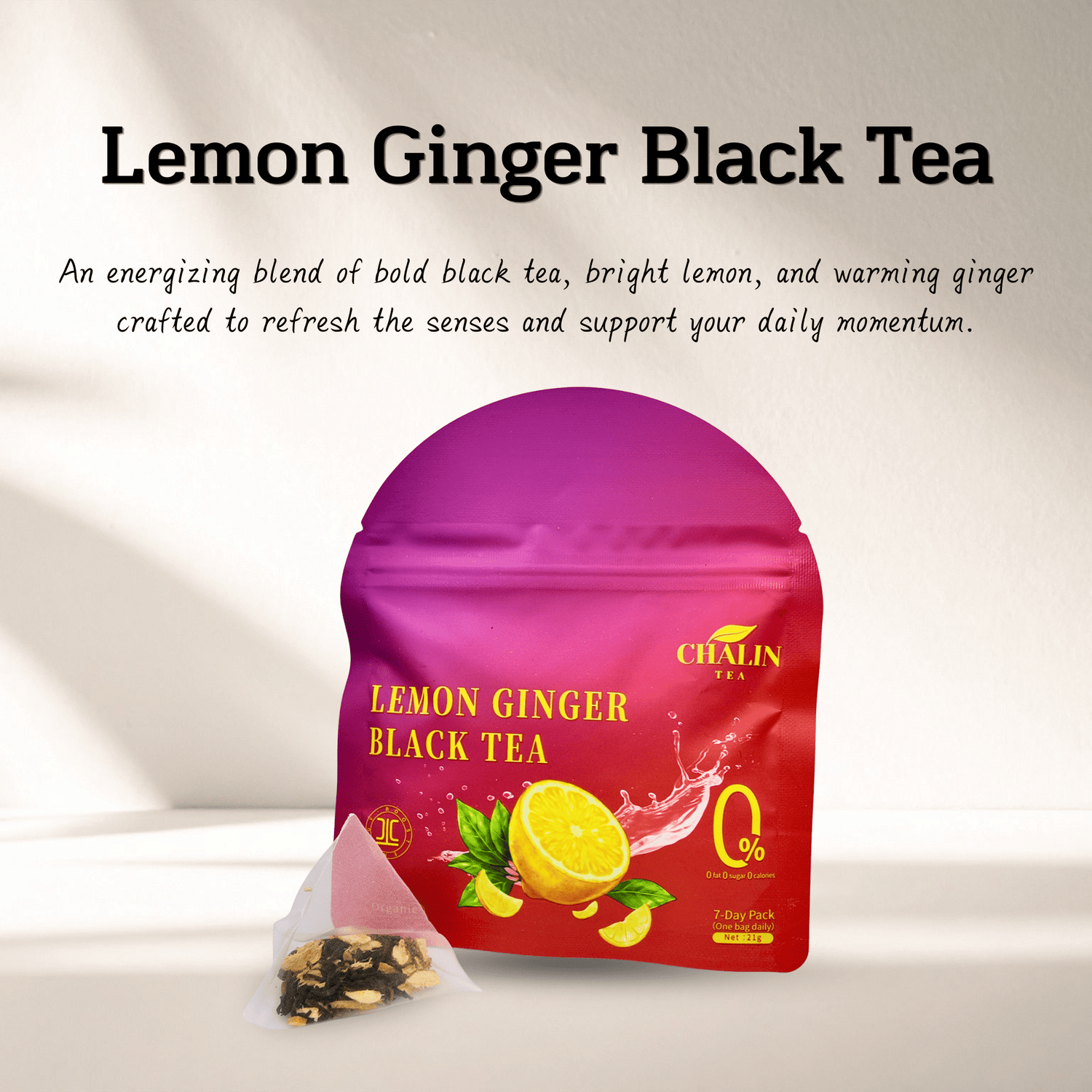 Lemon Ginger Black Tea Bags made with premium Chinese black tea