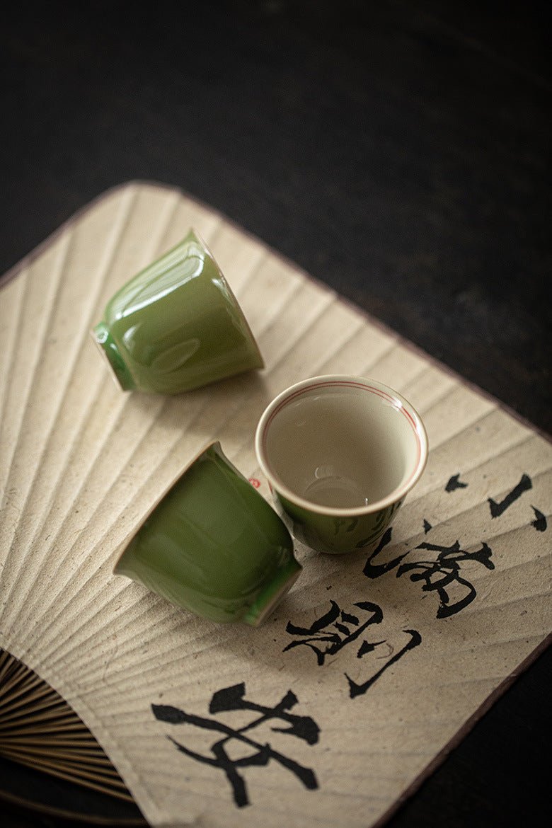 Premium Traditional Chinese Ceramic Gaiwan- Green - Chin-tea Studio