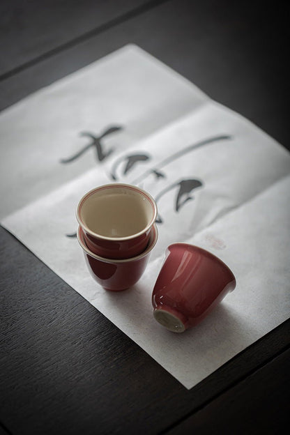 Premium Traditional Chinese Ceramic Gaiwan- Pink - Chin-tea Studio