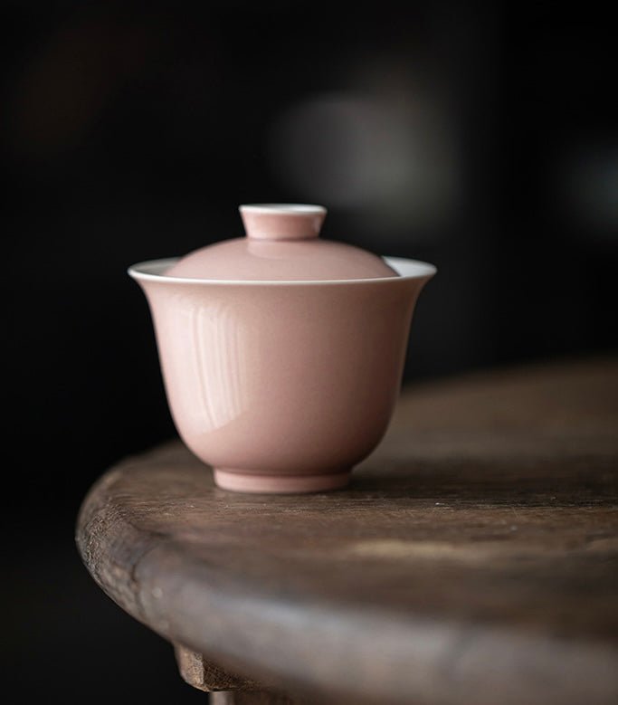 Premium Traditional Chinese Ceramic Gaiwan- Pink - Chin-tea Studio
