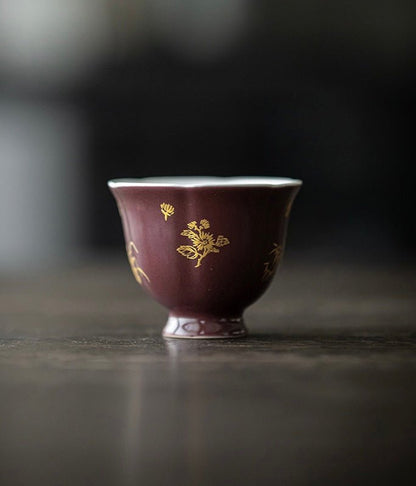 Premium Traditional Chinese Ceramic Gaiwan- Purple - Chin-tea Studio