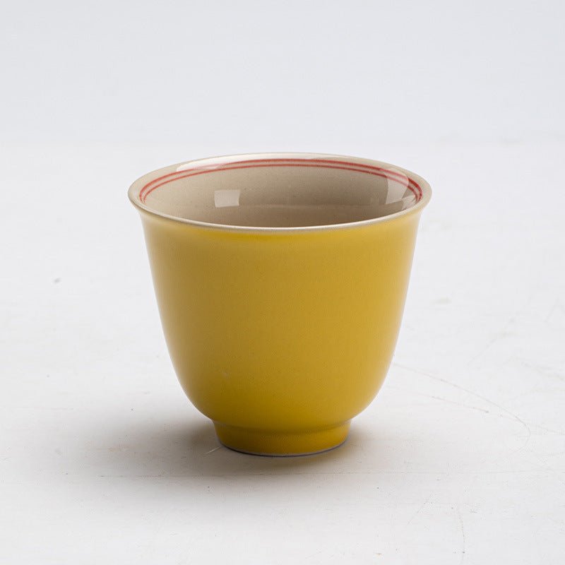 Premium Traditional Chinese Ceramic Gaiwan- Yellow - Chin-tea Studio