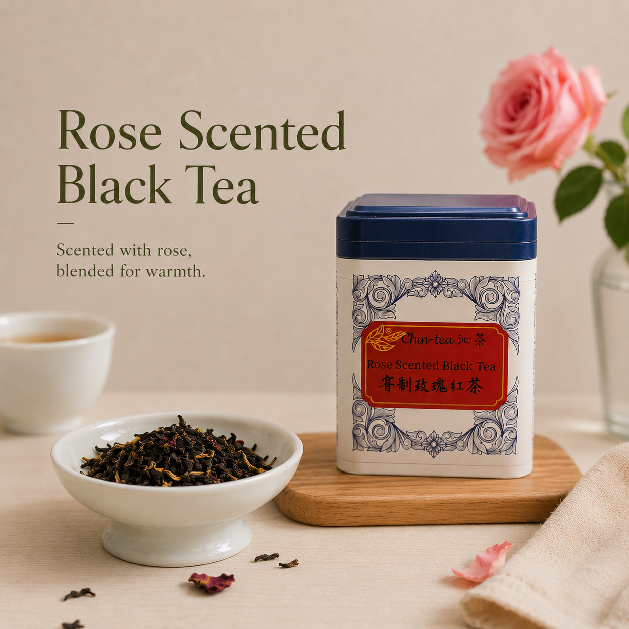 Rose Black Tea made with premium Yunnan loose leaf tea