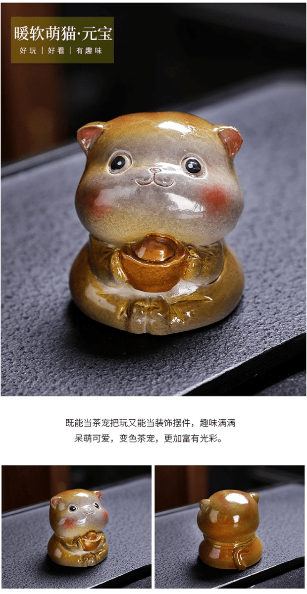 Traditional Chinese Tea Pet | Color-Changing Cat Tea Pet - Chin-tea Studio