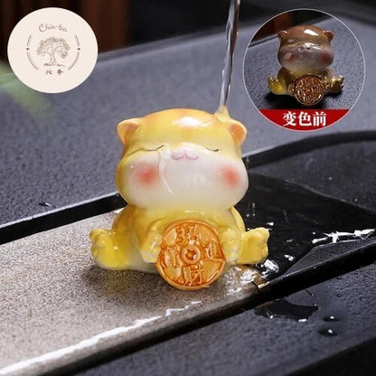 Traditional Chinese Tea Pet | Color-Changing Cat Tea Pet - Chin-tea Studio