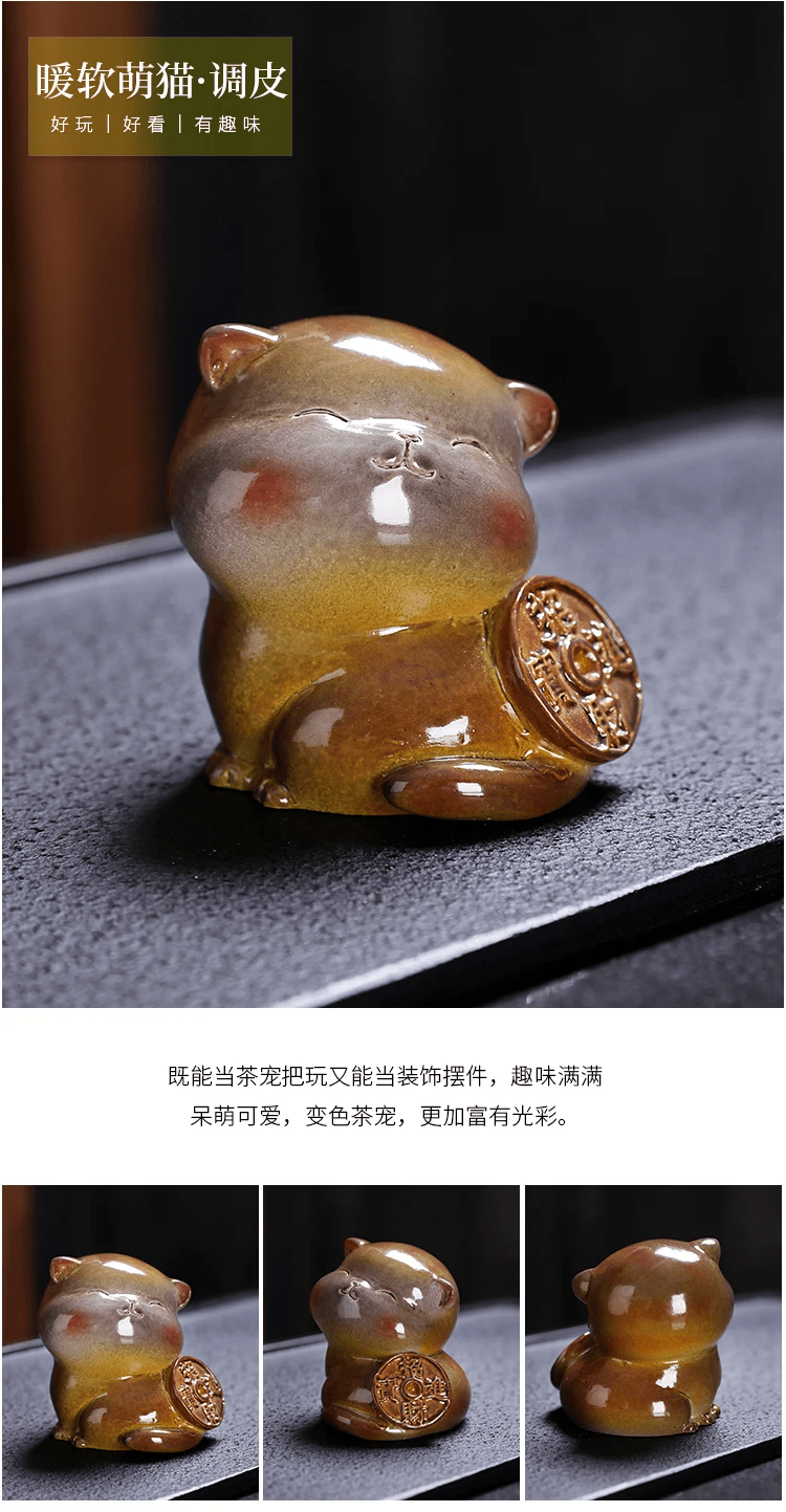 Traditional Chinese Tea Pet | Color-Changing Cat Tea Pet - Chin-tea Studio